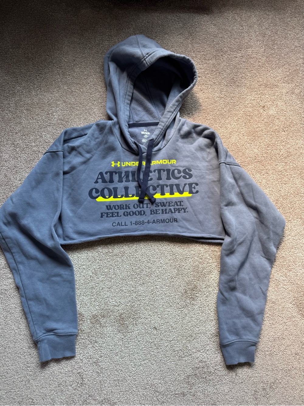 Under Armour Gray Hoodie with Yellow Logo
